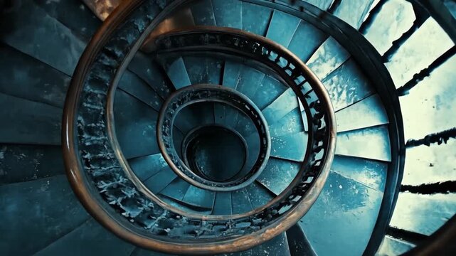 Spiral staircase with a vintage look