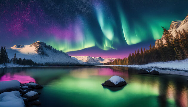 Views of the natural phenomenon Aurora Borealis are amazing and beautiful
