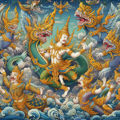 Fototapeta premium paint work ramayana