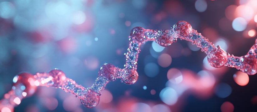 3D illustration of RNA molecules including siRNA and mRNA delivered by lipid based nanoparticles for gene editing applications