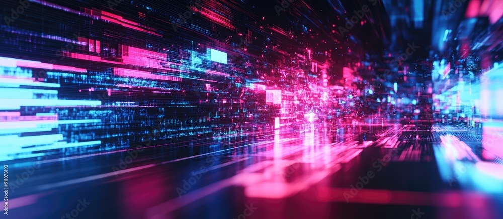 Poster 3d rendered error message featuring dynamic screen effects and technological glitches showcasing var