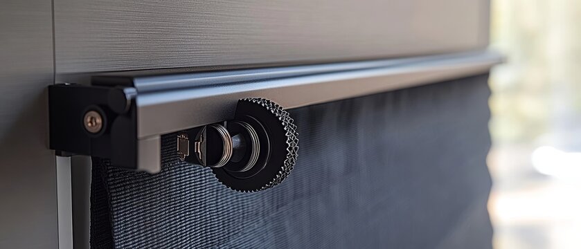 A close-up of the mechanism used to raise and lower blackout cellular shades, highlighting ease of use