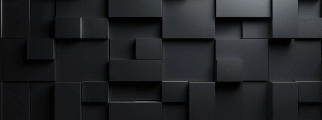 Dark squares abstract background. Realistic wall of,  abstract 3d texture vector black square pattern background,grunge surface-illustration wallpaper. 