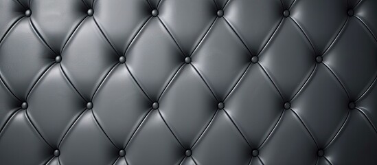 Gray shiny background featuring a leather stitched hexagon or honeycomb and diamond pattern with bumps creating an abstract wallpaper with copy space image