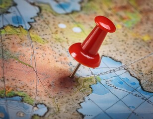 Map with a marked location, illustrating geographic positioning and site identification.