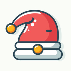 Santa hat flat icon. Christmas hat flat icon