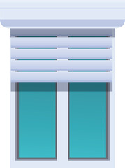 Modern window with a rolling shutter is providing shade and security