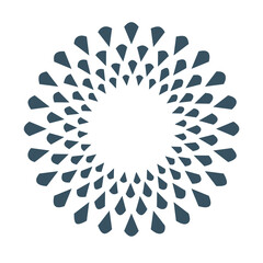 Concentric circles with spikes directed inwards