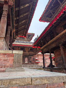 The wooden temples in Durbar Square, Kathmandu Valley