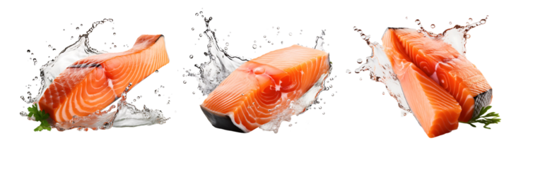 Fresh salmon in water