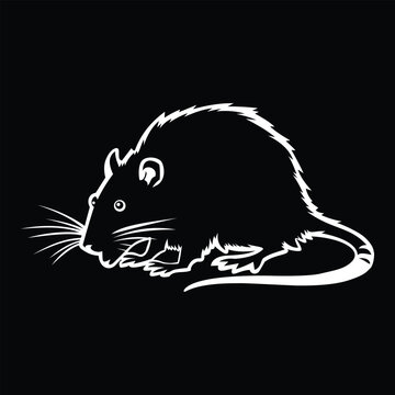 recommend clip art: Rat Vector silhouette illustration Black and White