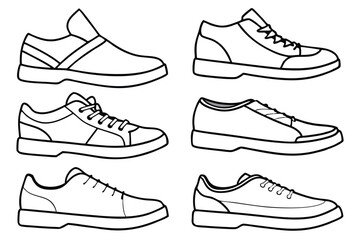 Simple sneakers line art concept for chic design inspirations