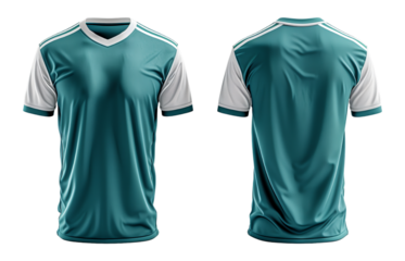 sports jersey uniform template with green and white pattern, generated ai