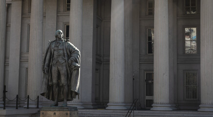 Albert Gallatin statue at the Treasury Department building