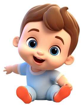 PNG Baby boy cartoon cute toy.