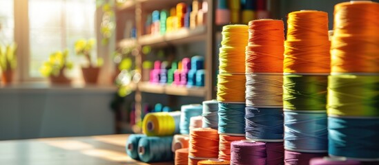 Versatile 60 weight thread suitable for various sewing tasks with a wide range of applications ideal for both delicate hand stitching and heavy duty machine sewing perfect for a copy space image