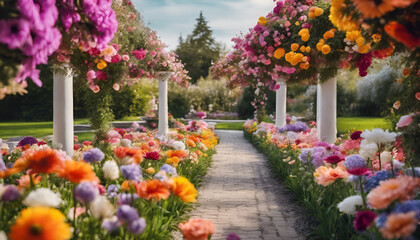 Dahlia Dreamscape: A Serene Garden of Colorful Blooms