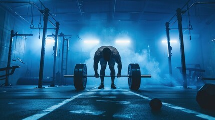 Intense Weightlifting Session in a Modern Gym