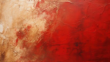 Abstract Red and Beige Textured Painting