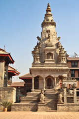 Fototapeta premium The elaborate Nritya, Nrtya Vatsala, Vatsala Durga, Devi Temple on Durbar Square, Bhaktapur, Nepal