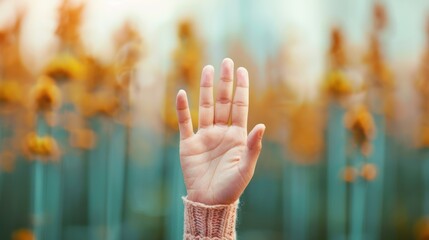 A close up shot of a student's hand raising to ask a question during a lesson, emphasizing active participation in learning.