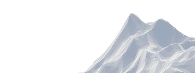 Ice mountain. Low poly terrain.