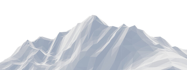 Ice mountain. Low poly terrain.