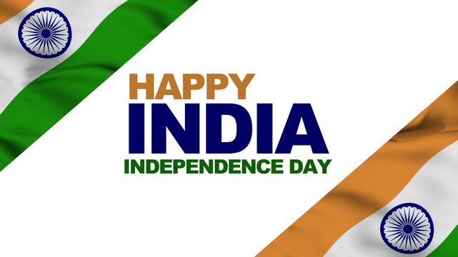 Happy Independence Day India Animation. Perfect for greeting card celebrating India independence day.
