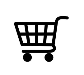 shopping cart icon vector on white background. shopping trolley icon