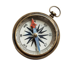 A vintage rusty compass, Travel, geography, history and exploration concept, isolated on white background.