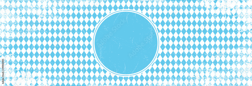 Wall mural Texture with blue and white rhombus. Seamless banner for Bayern fabric. Vector Oktoberfest Bavarian pattern. 