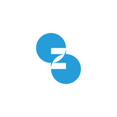 letter z blue bubble linked simple logo vector