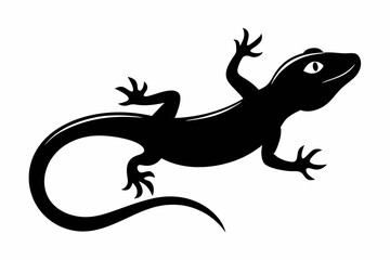 Lizard black Silhouette vector isolated on white background
