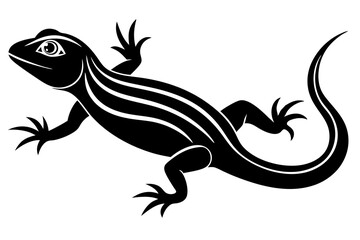 Lizard black Silhouette vector isolated on white background

