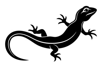 Lizard black Silhouette vector isolated on white background
