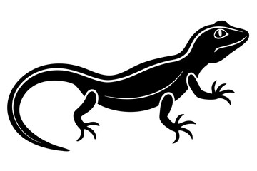 Lizard black Silhouette vector isolated on white background
