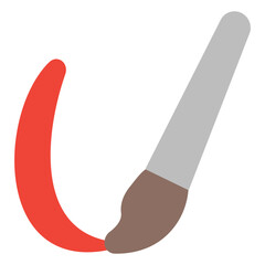 Brushes Icon in Flat Style