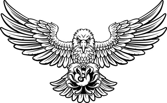 Eagle Pool 8 Ball Billiards Mascot Cartoon