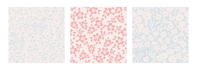 Seamless pastel pink and blue backgrounds