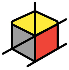 Perspective Icon in Filled Line Style