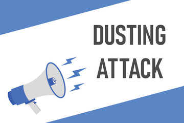 dusting attack button, banner, label, template for website. dusting attack text with colorful megaphone icon
