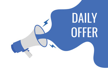 daily offer button, banner, label, template for website. daily offer text with colorful megaphone icon
