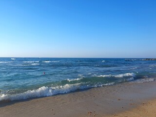 Obraz premium ocean view in greece, landscape, beach, sand