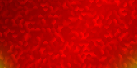 Light orange vector texture with colorful hexagons.