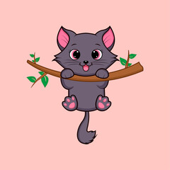 Cute cat vector clipart, This is editable illustration