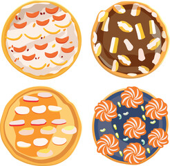 Abstract variations of pie icons