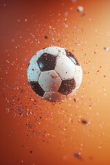 Fototapeta premium the soccer ball is flying. Selective focus
