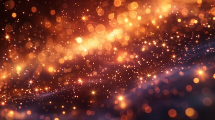 Obraz premium Stunning Abstract Background of Glimmering Lights and Sparkling Particles at Night