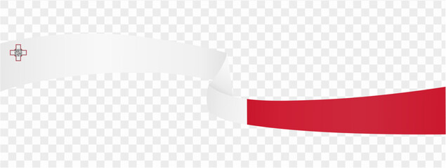 Malta flag wave isolated on png or transparent background vector illustration.