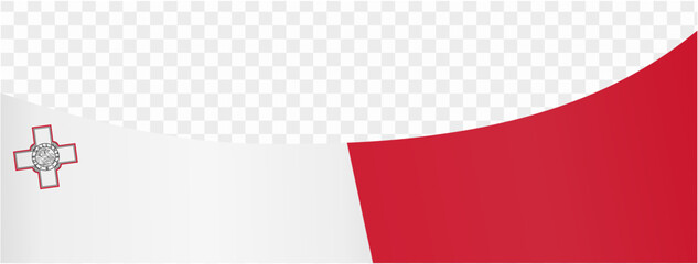 Malta flag wave isolated on png or transparent background vector illustration.